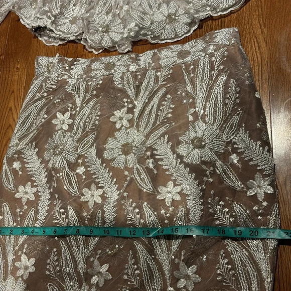 Vintage 80’s style Swiss Lace maxi skirt  and blouse Luxury set - Picture 14 of 17